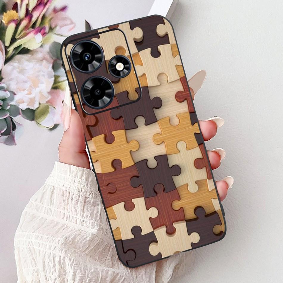 For Infinix Hot 30 Play 30i Hot30 4G Elegant Floral Cat Phone Case For Infinix Hot 30 30Play Hot30i Black Silicone Soft Cases