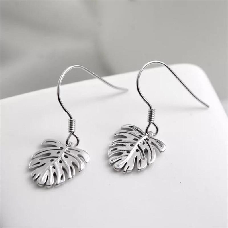 Boucles d'oreilles pendantes en argent sterling 925 avec feuille de bananier, nouvelle collection, tempérament, feuille de bananier, non allergique, E224