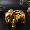 Gold Elephant Statue Sculpture Carved Craft Animal Elephant Figurines Ornament For Home Office Desktop Decoration Garden Statues