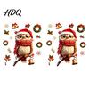 Removable Winter Wall Decals Christmas Cute Owl Static Window Clings Santa Hat Scarf Wreath Bell Snowflake Holiday Glass for Windows Decals,