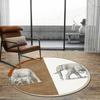 Lion Elephant Round Carpet Home Sofa Coffee Table Area Rugs Non Slip Floor Mat for Living Room Kitchen Bedroom Decor Washable