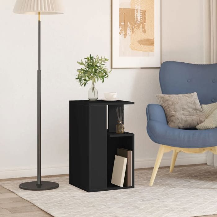 VidaXL Black Side Table 35x35x60 Cm Engineered Wood, Sofa End Table, Sofa Side Table, Lamp Table, Table 840738