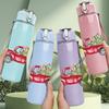 1PC Red Pickup Truck Vintage Retro Pattern 750ml Color Plastic Sports Water Bottle Leakproof Flip Straw Lid Suitable for Sports Office Home Use