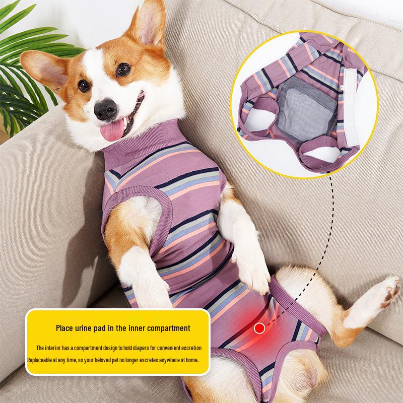 Cross-Border Pet Supplies: Velcro Dog Clothes for Sterilization and Recovery with Urine Pad Option