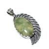 Natural Prehnite Gemstone Silver Pendant In 925 Sterling Silver- Handmade Design, Everyday Wear Jewelry, Unique Pendant Gift For Her