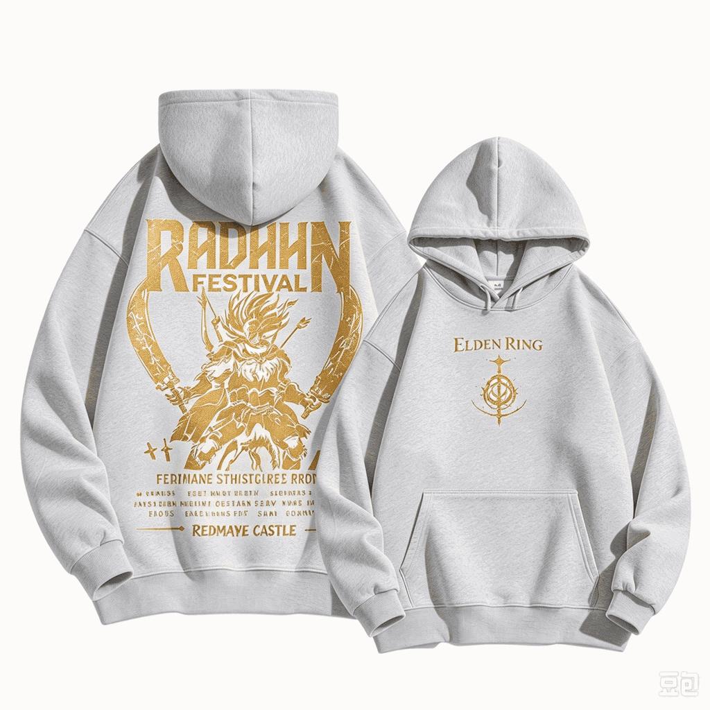 Elden Ring Grafiske Hættetrøjer Efterår Vinter Mænd Manga Vintage Oversized Unisex Streetwear Trendy Sports Grafisk Y2k Korte Ærmer Klassisk