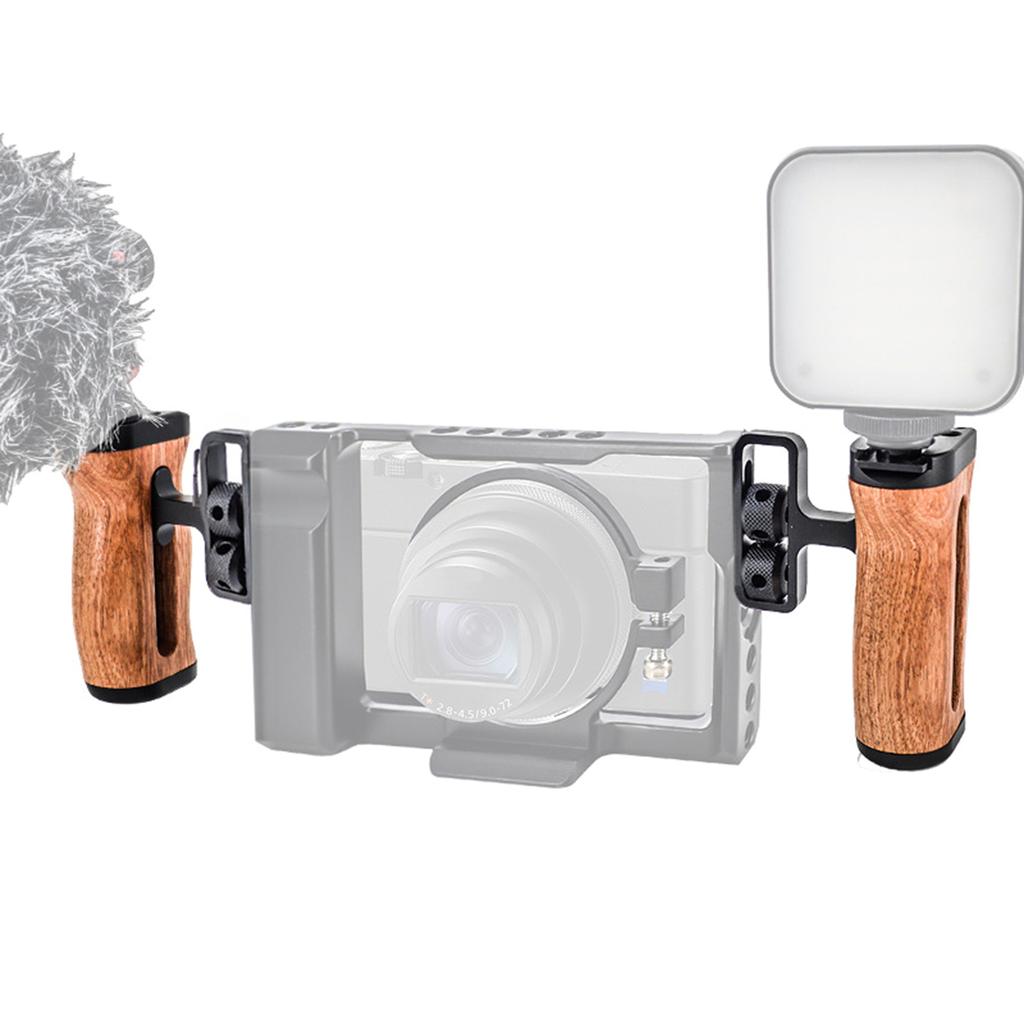Cușcă pentru cameră Mâner din lemn cu mâner de extensie pentru încălțăminte rece pentru accesorii foto DSLR Suport pentru lumină de umplere