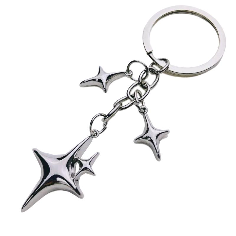 Fashion Moon and Star Keychain Fashion Zinc Alloy Metal Keyring Unique Handbag Charm Decoration Gift for Men and Women