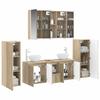 Bathroom Furniture Set 6 pcs Sonoma Oak Engineered Wood and Glass