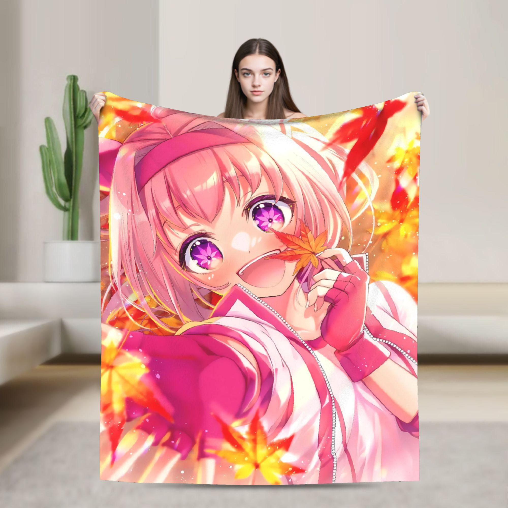 Haru Urara Umamusume Warm Soft Blankets Camping Plush Throw Blanket Fashion Couch Chair Flannel Bedspread Sofa Bed Cover 75x90cm