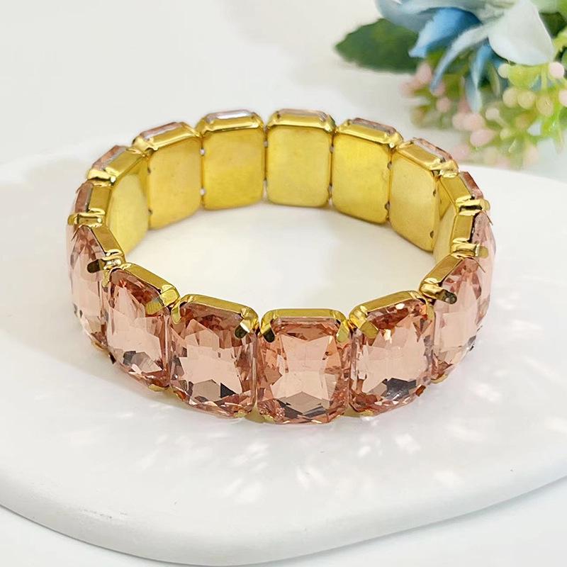 Rechteckiges Kristall 15-teiliges Armband-Set: Europäischer und Amerikanischer Vielseitiger Stil yellow