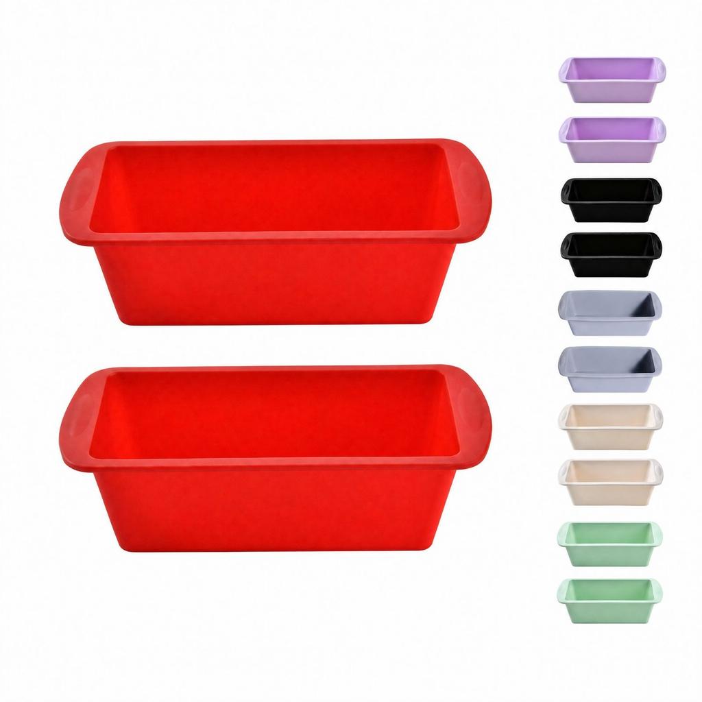 Silicone Baking Pan Set of 2 with Handles Molds for Bread Meatloaf Oven Baking