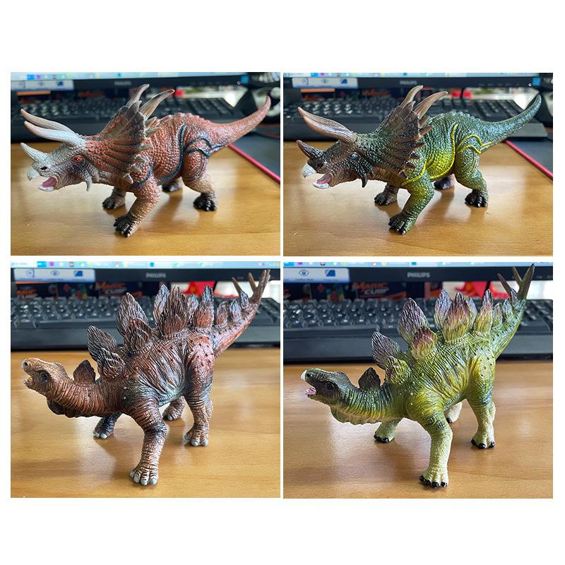 Children'S Simulated Dinosaur Animal Model, Jurassic Solid Stegosaurus, Triceratops Static Model Ornament Toy
