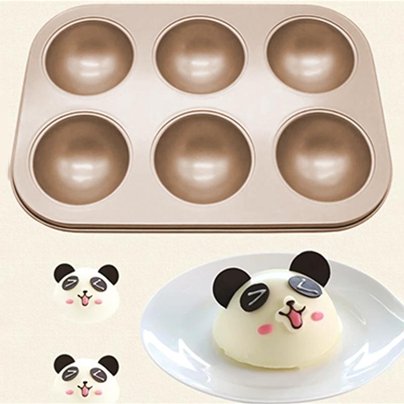 6 Cavity Small Muffin Pan Diy Carbon Steel Mini Baking Molds Easy Release Non-Stick Cupcake Baking Mould