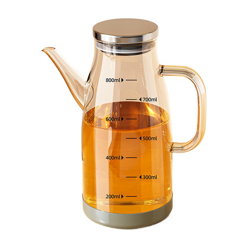 Oil Dispenser Bottle Glass Jug With Anti-Drip Spout Refillable Comdiment Dispense Kitchen Oil Pour Container For Salad Dressing
