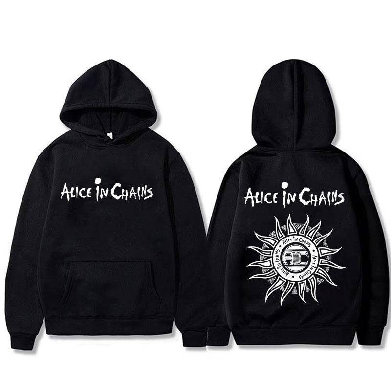 Rockband Alice in Chains Doppelseitiger Druck Hoodie Herren Damen Gothic Punk Streetwear Männermode Vintage Übergroßes Sweatshirt
