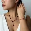 4Pcs Rose Necklace Earrings Bracelet Zinc Zinc Alloy Women Jewelry Suit Fashion Flower Jewelry Set  Party