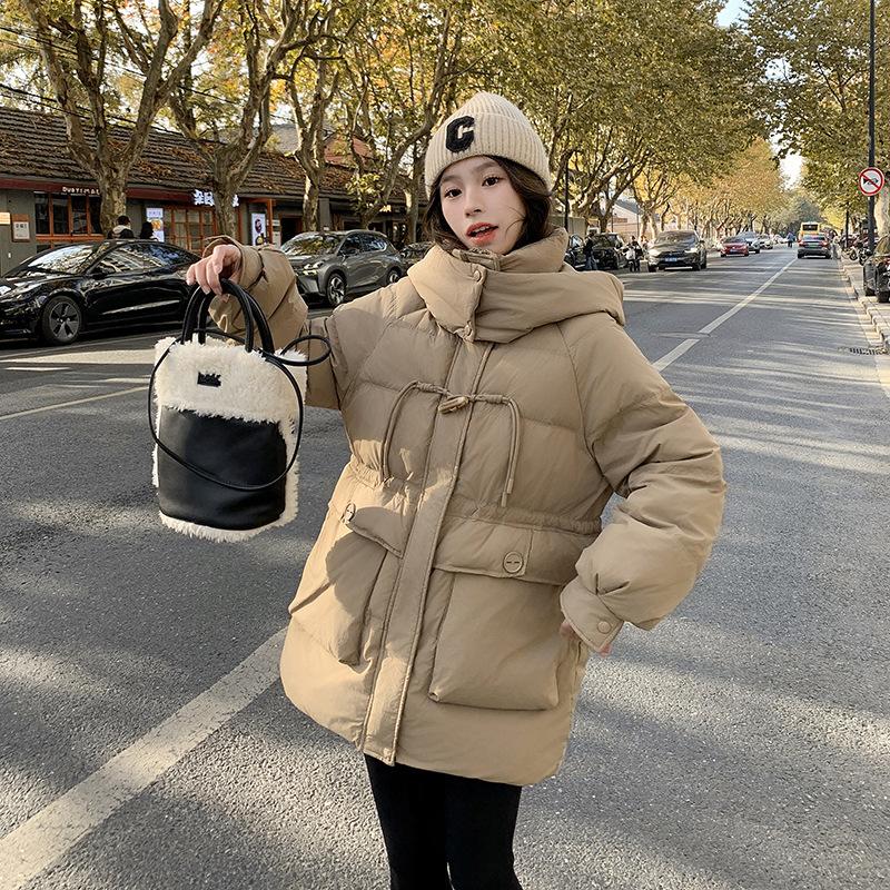 Down Cotton-padded Clothes Women's New Winter Long Cotton-padded Clothes Hooded Warm Loose Bread Clothes Coat Thick