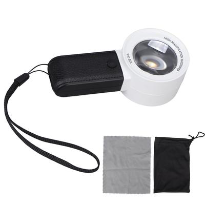 Beleuchtete Lupe, Handlupe, 30-fache Vergrößerung, 3 LED-Leuchten, 1 UV-Licht, Multifunktionstasche