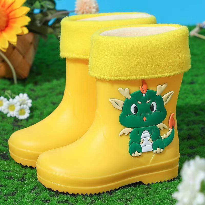 Cartoon Waterproof Unisex Toddler Rain Boots - Short Rubber Boots for Kids