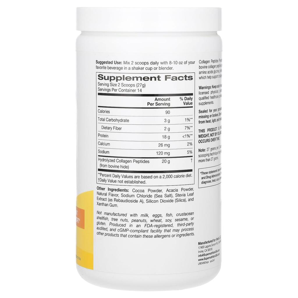 Collagen Peptides, Chocolate Flavor, 378G(13.33Oz)