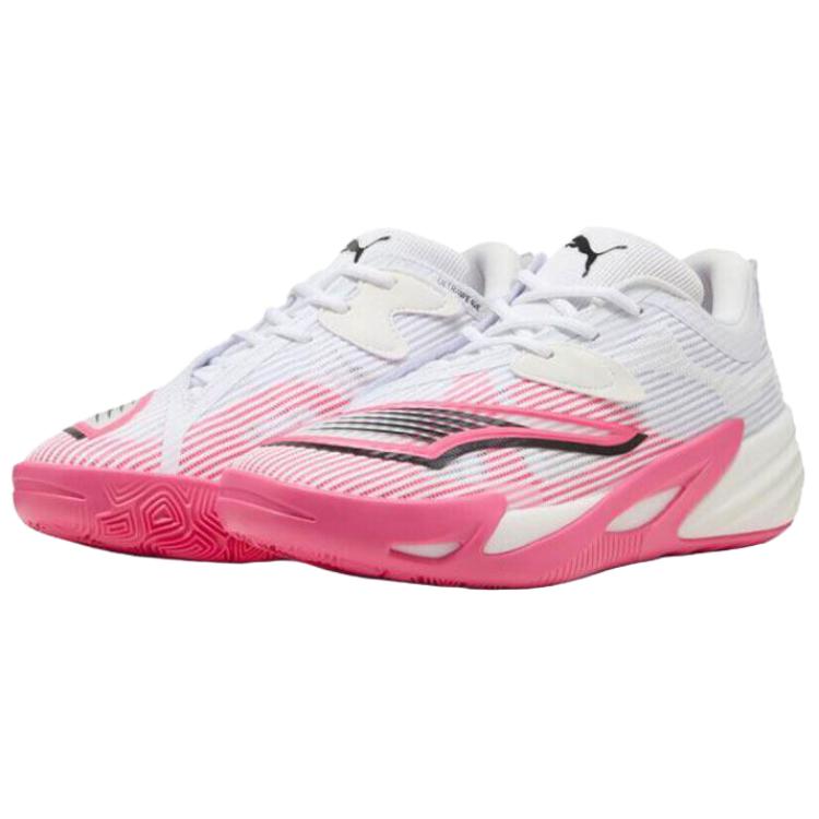 Puma All Pro Nitro 2 Comfortable Fit Shock Absorption Non-Slip Breathable Low-Top Basketball Shoes Men sneakers White Black Pink 312839-03