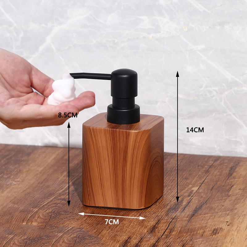 Wood Grain Hand Sanitizer Bottle Household Press Shampoo Water Filling Empty Bottle Hotel Soap Dispenser Bathroom Accessories