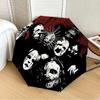 1pc Skulls Gothic Slipknot Automatic Folding Umbrella, Portable Collapsible Design, Casual Outdoor Accessory L1202033
