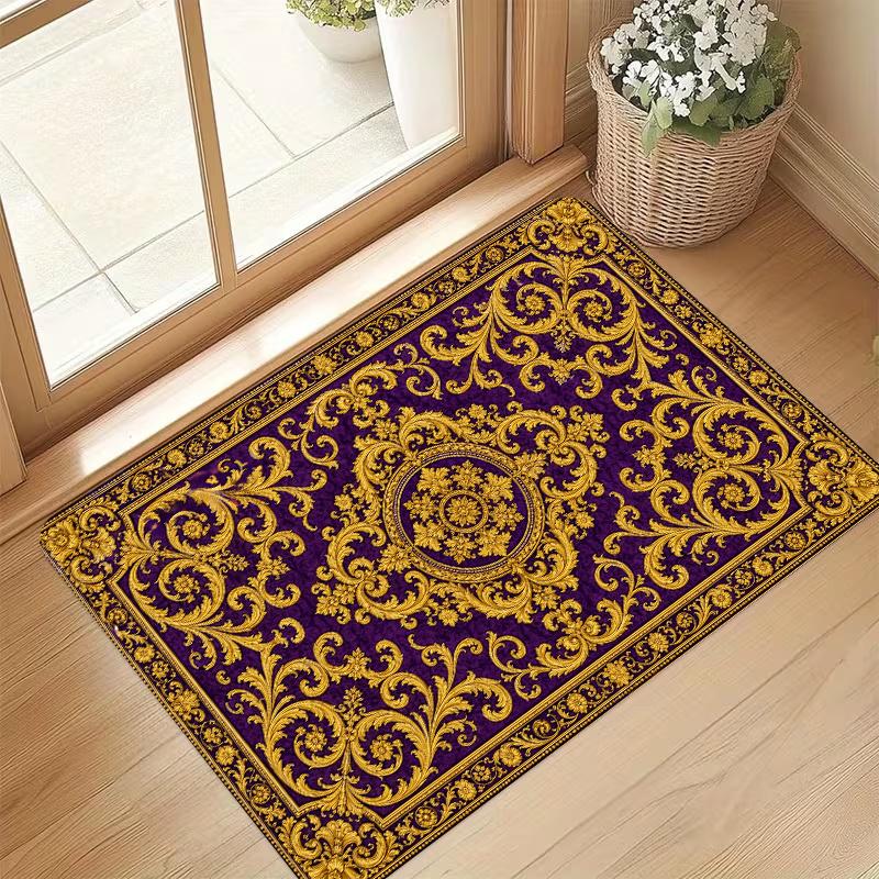 Purple Galaxy Big Glowing Butterfly Non Slip Doormat Magical Dreamy Floral Front Entrance Rug Indoor Outdoor Home Floor Decor