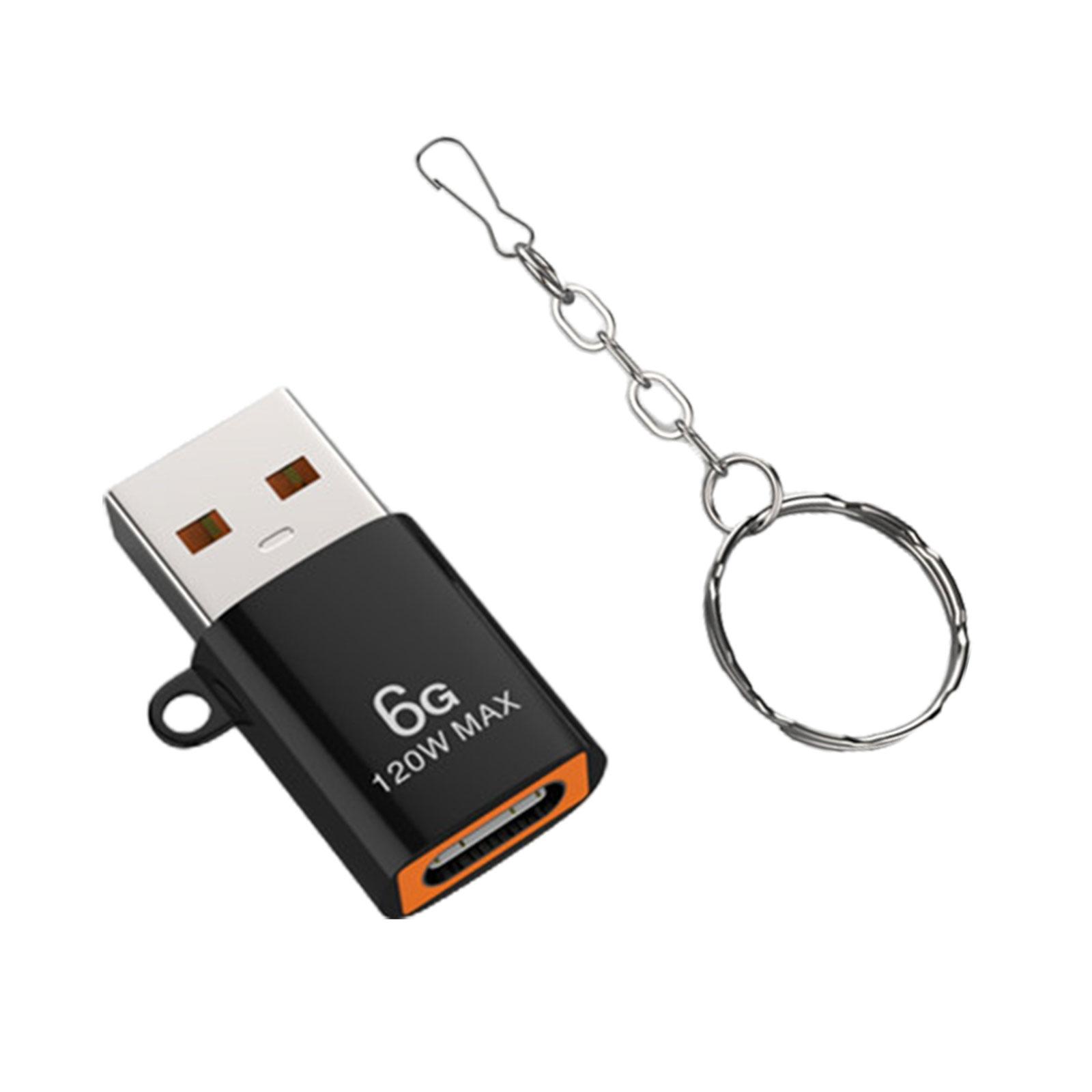 

MultiDevice Compatible USB To USB C Adapter Quickly Charge For Laptops 120W Charging Adapter Male to Female Adapter 1 чорний