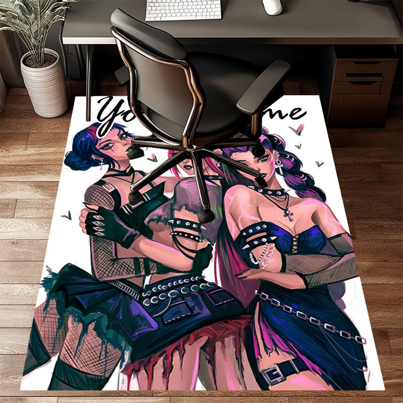 Custom KPop Demon Hunters Mat Personalized Name, Polyester Washable Indoor Entryway Rug, Gift for Christmas, Easter, Thanksgiving Day