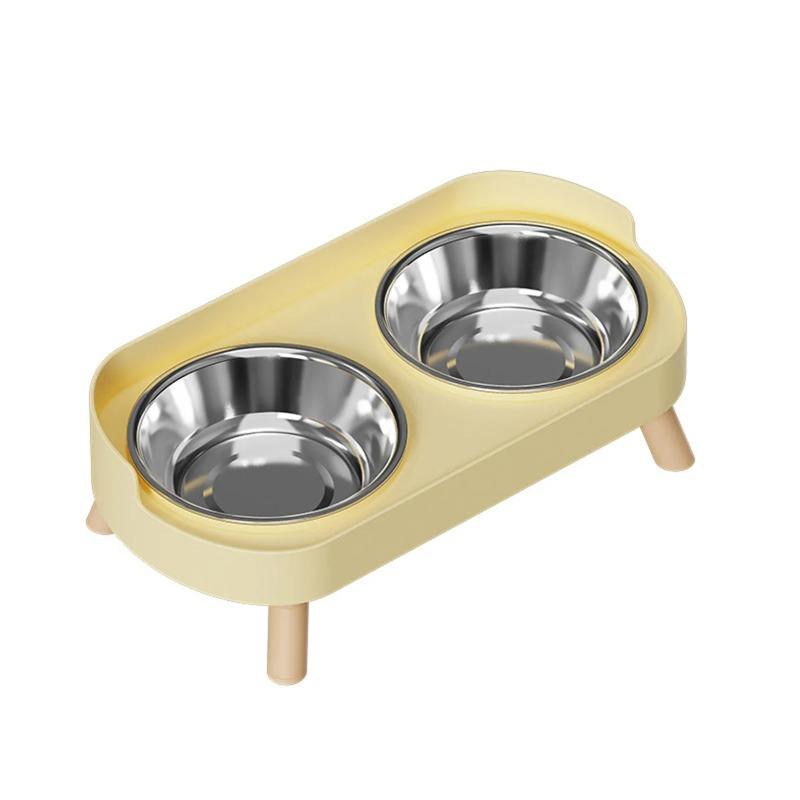 

Pet Double Bowl for Dogs Cats Stainless Steel Feeding Watering Supplies Colorful Fashion Simple Style Anti Spill Dog Cat Food Water Bowl Stainless Steel Bowl