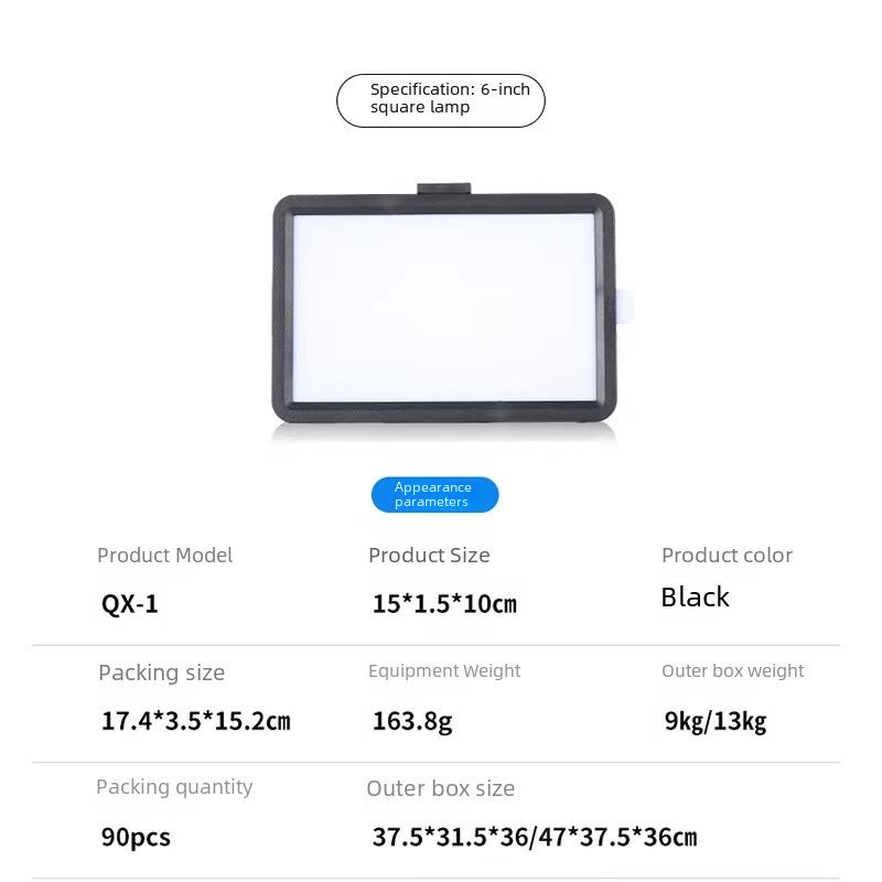 Conjunto de Luzes de Painel Quadrado e Plano com Iluminação de Beleza, Cor e Fundo para Vídeo, Fotografia ao Vivo - Inclui Luzes de 6", 8", 10" e 11"