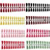 24pcs/set DIY Quick Nails Solid Color Glossy Long Ballet False Nails Multicolor Strips Finished Wear Nail Art