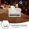 Clear Restaurant Coffee Stirrer Box Pressing Straw Container Pressing Straw Dispenser Straw Bulk Storage Box Drinking Straw Case