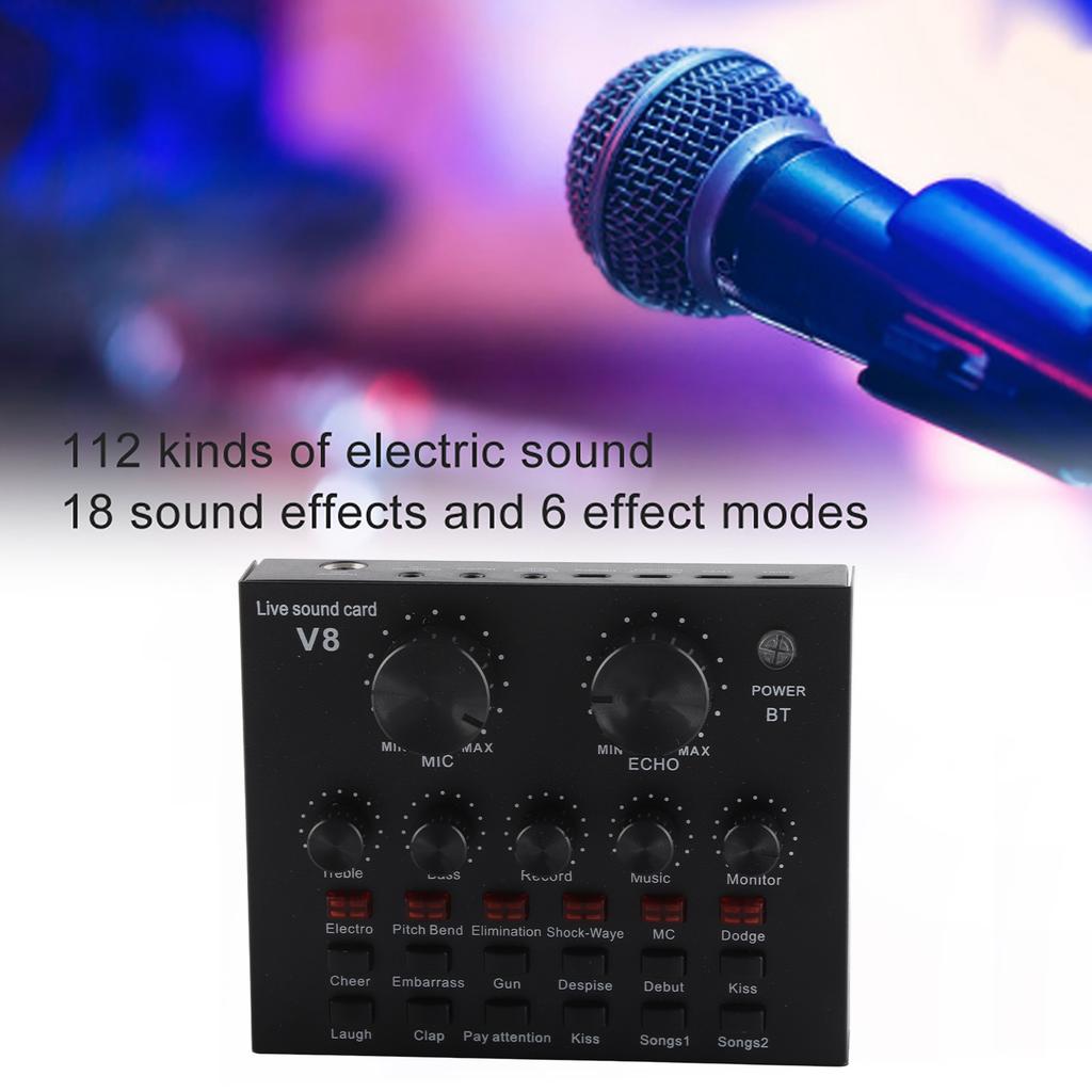 Live Broadcast Sound Card 112 Kinds of Electric Sound Support for Dual Mobile Phone Computer