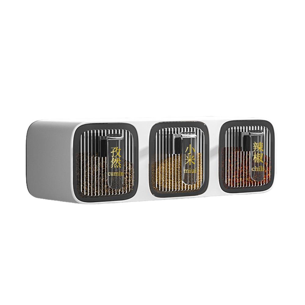 White Grey Seasoning Container 2/3 Grids Kitchen Storage  Kitchen Supplies