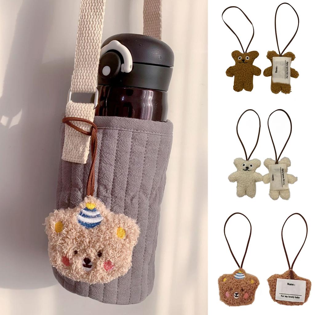 Baby Name Tag Cartoon Bear Backpack Keychain Pendant Baby Water Bottle Labels Identification Tags Bag Ornaments Kid Gift