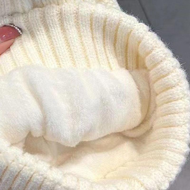 Kore Örme Soğuk Şapkalar Taklit Kürk Nakış Mektup Bere Kadın Yumuşak Düz Renk Tığ Kap Kış Artı Kadife Sıcak Yün Şapka