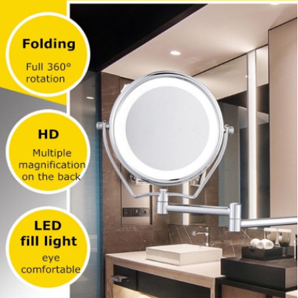 Buy 6inch 7X Magnifying LED Light Makeup Mirror Double Side Wall