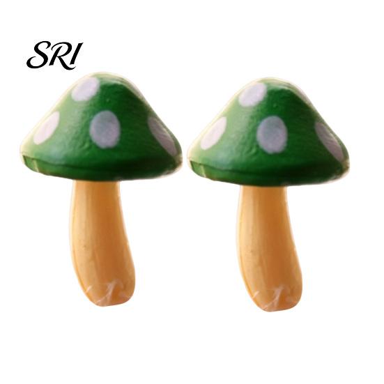 Vivid Texture Miniatures 2 Pcs Miniature Mushroom Figurines Mini Cute Fairy Garden Ornament for Bonsai Crafts Dollhouse Terrarium Accessories C