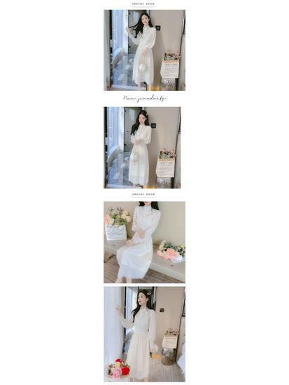 Women's Winter Lace Dress: Velvet, Thick, Elegant for Autumn/Winter 2025