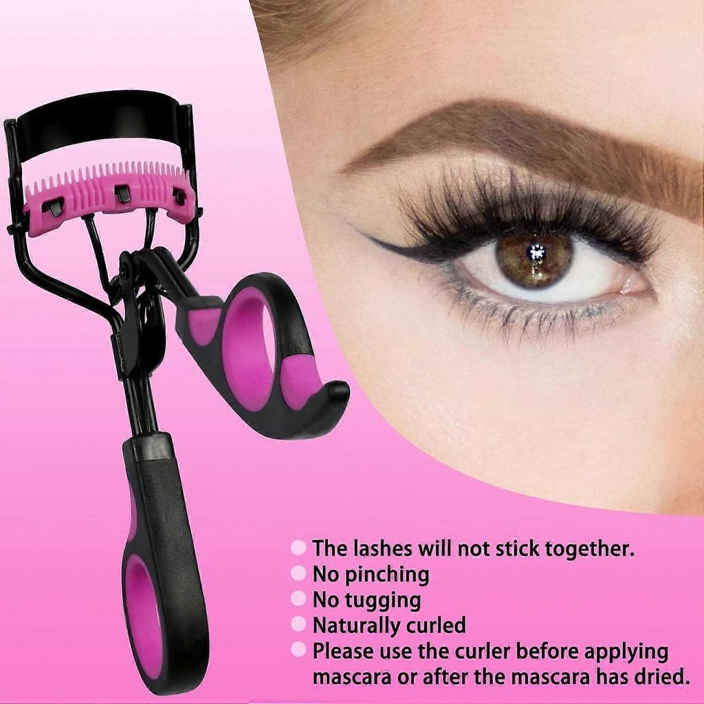 Eyelash Curlers with Comb Lash Curler with 5 Replacement Refills, 3 Combs, 10 Seconds Curl and Lifted Lashes Black and Purple
