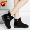 Fashion Solid Color Plain Woman Shoes Zip Work Autumn Winter Plush Warm Boot Fashion 2025 Chic and Elegant Furry Snow Boots for Women