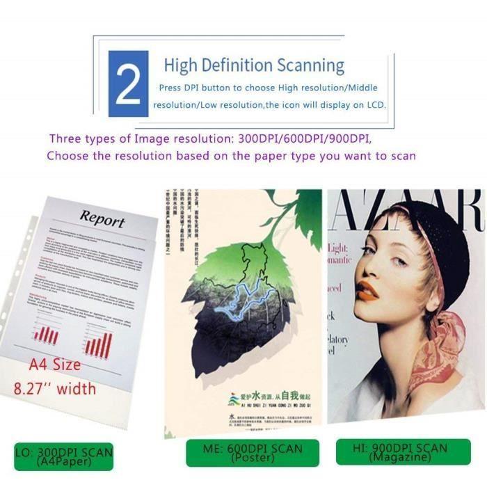 [scanner portable] scanner de poche micro sd 16gb - document - 900 dpi resolution portable sans fil-scanner de image portable balise