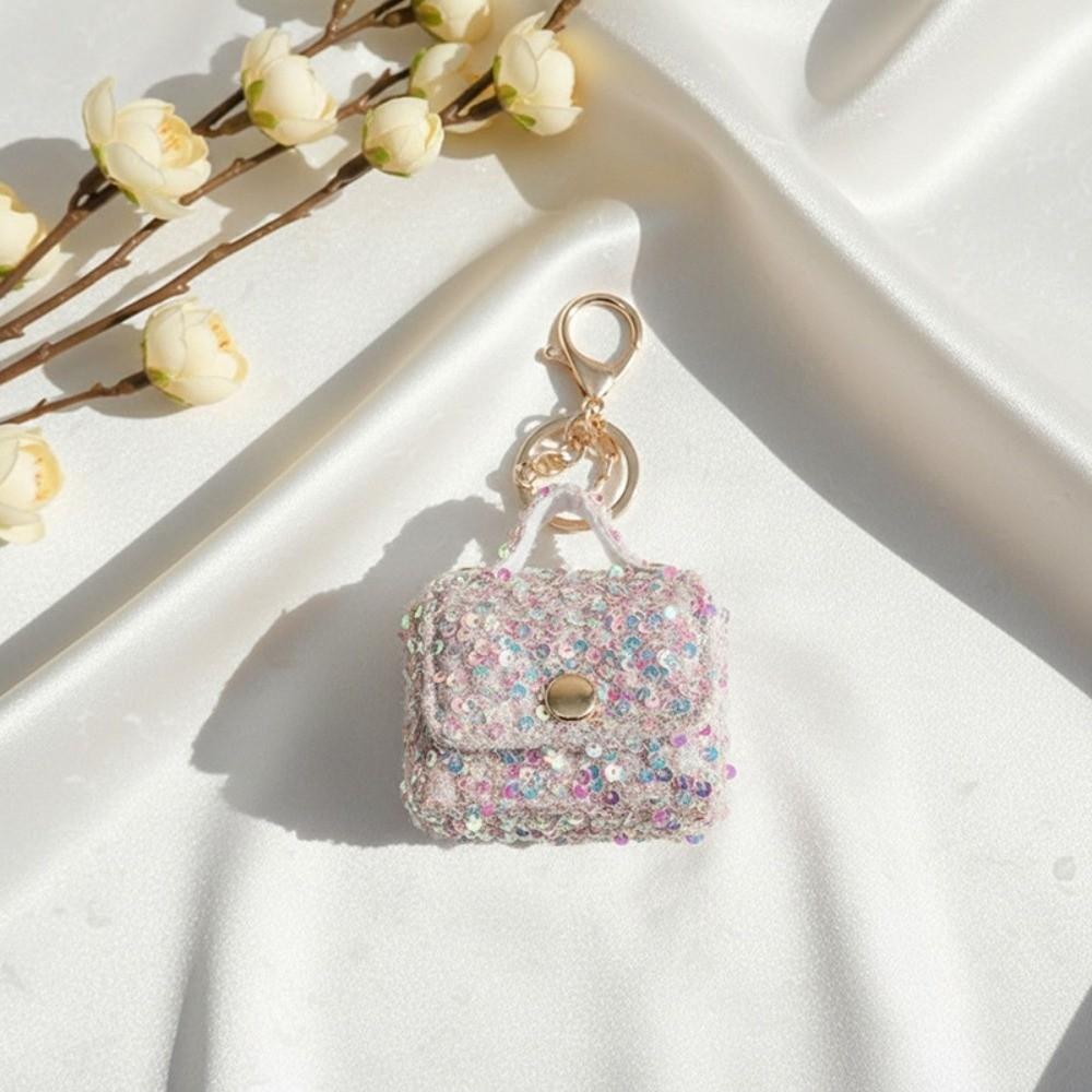 Fashion Sequin Sequin Mini Earphone Case Keychain Leather Pouch Backpack Pendant  Hanging Ornament