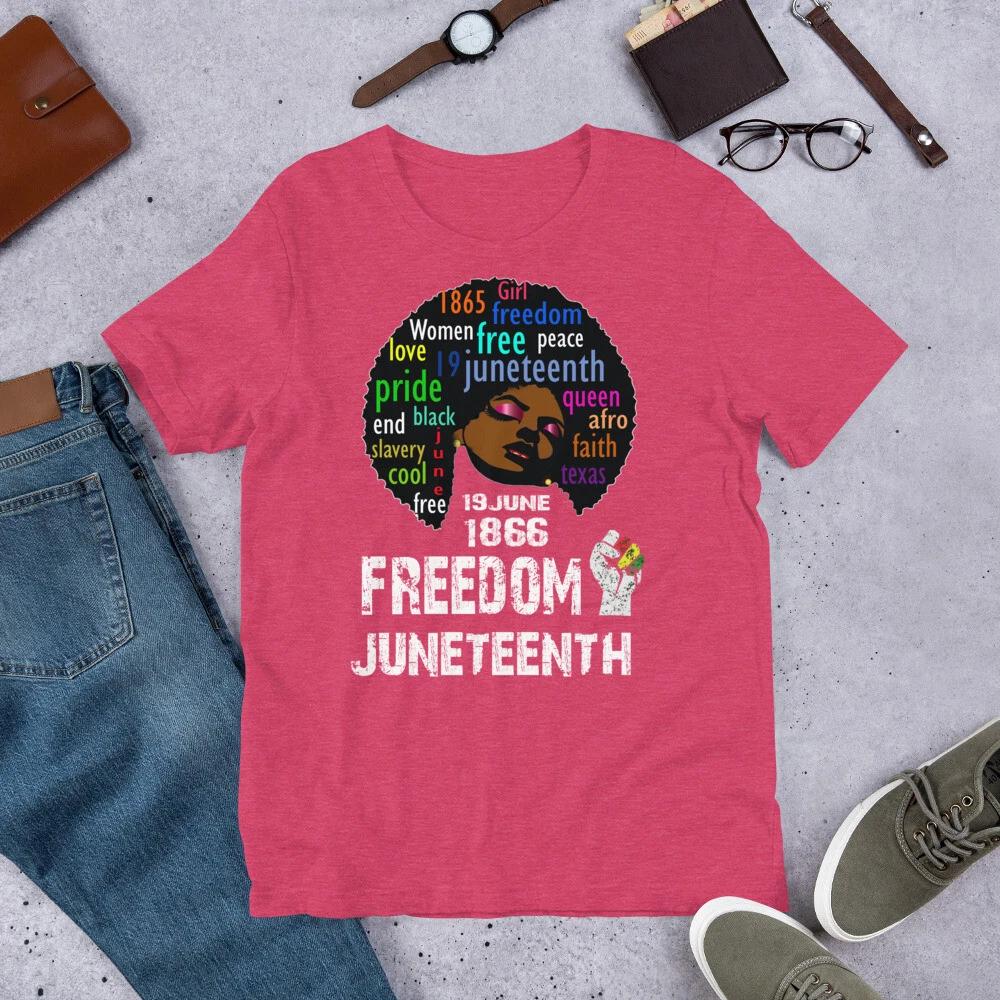 

Juneteenth Melanin Black Women Natural Hair Afro Black Queen T-Shirt S