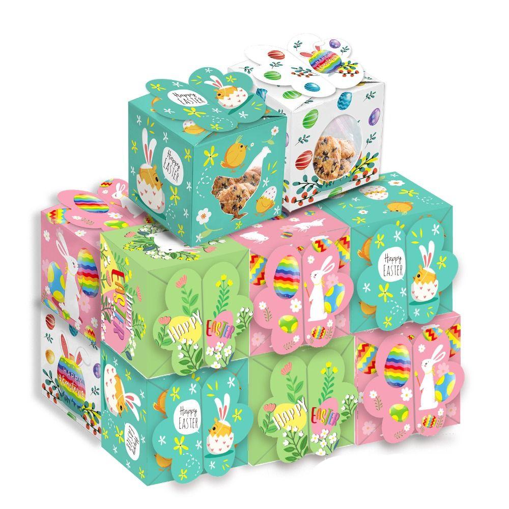 12pcs DIY Cookie Box Paper Gift Wrapping Box Fashion Packaging Basket  Party Supplies