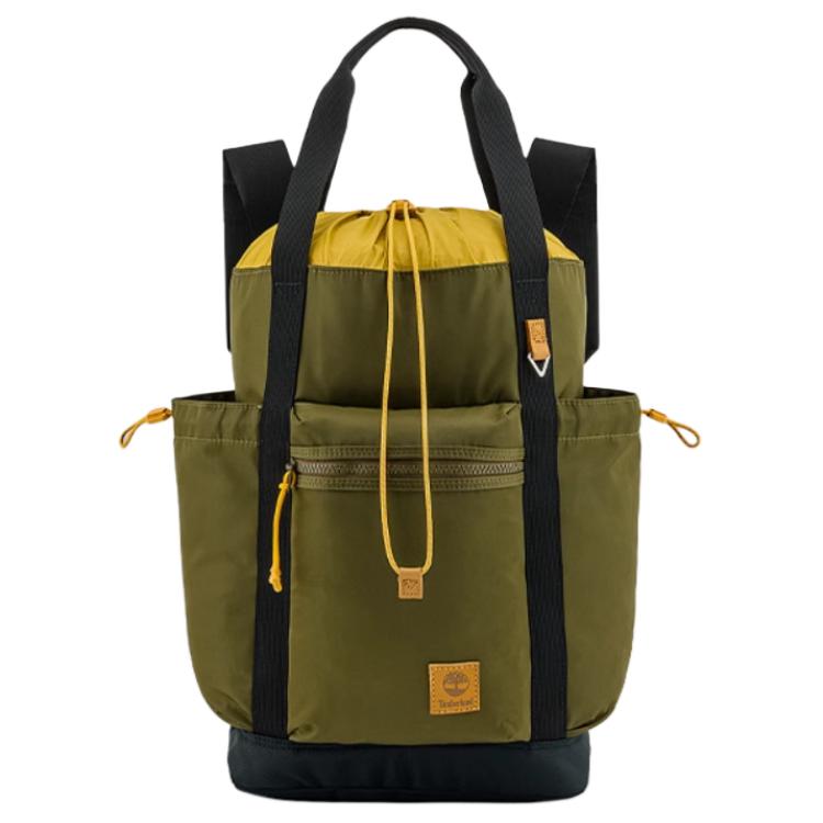 Timberland 26L Fashion Simple Multi-Functional Drawstring Outdoor Bag Unisex Bags Deep-Olive-Green A61QU302 Dark Olive Green