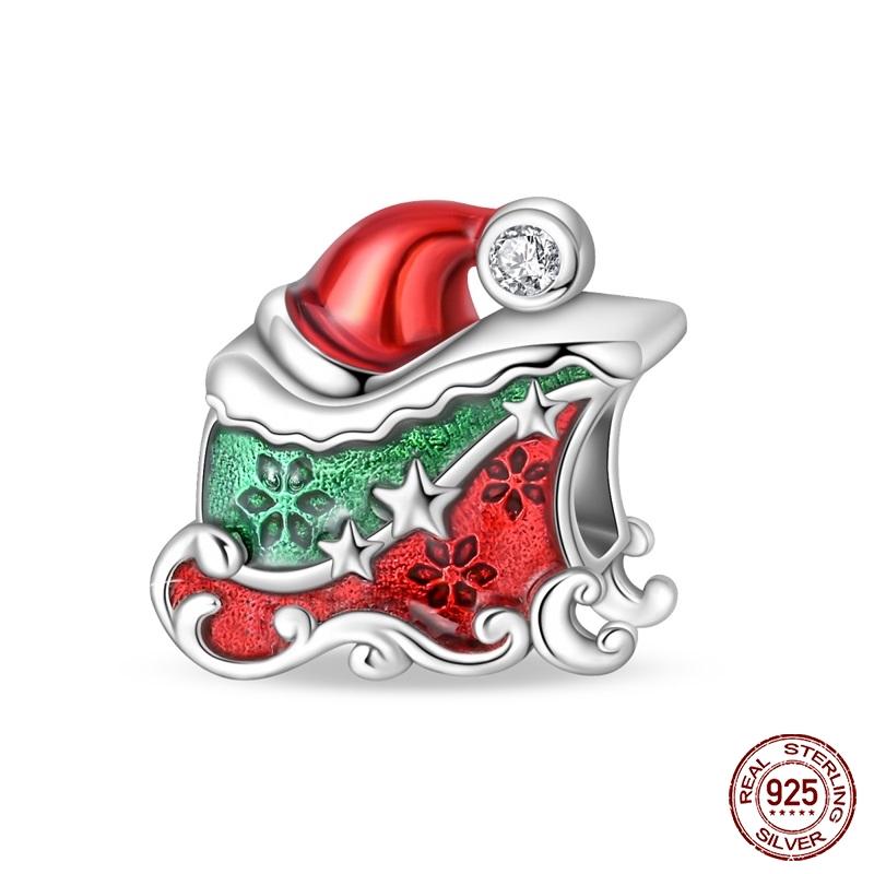 

New Copper Fashion Christmas Snowman Elk Ice Boots Charm Bead Suitable For Brand Original Bracelet Diy Jewelry Gift